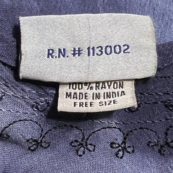 India Boutique Colorful Tie Dye Embroidered 70s Hippie Flowy Tent Dress Free Sz - Picture 10 of 11